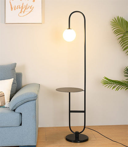 Oranthe Luno | Lampada da terra LED in stile scandinavo con tavolino integrato