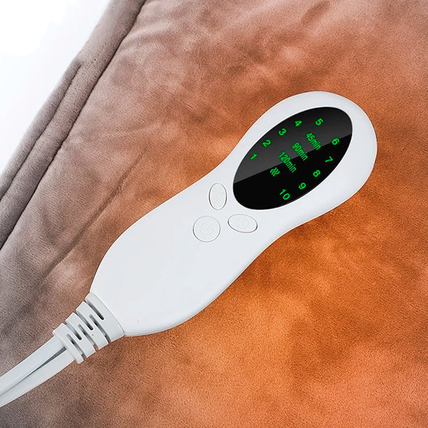 Kalana | Cuscino elettrico riscaldante con 10 livelli di calore e timer, tessuto morbido