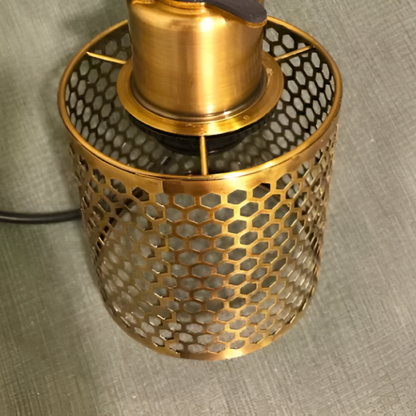 HiveGlim - Geometric Glass Hanging Lamp with Honeycomb Design - Vintage Loft Lighting