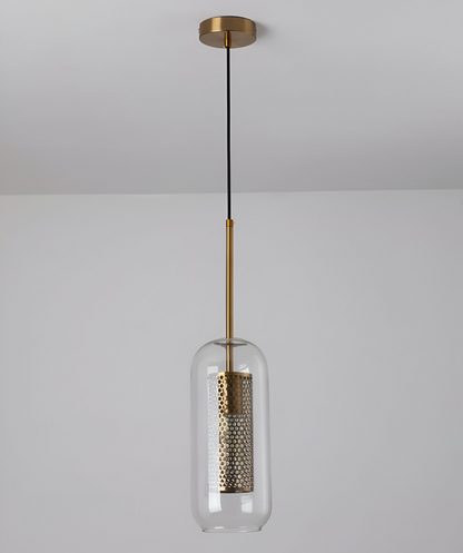 HiveGlim - Geometric Glass Hanging Lamp with Honeycomb Design - Vintage Loft Lighting