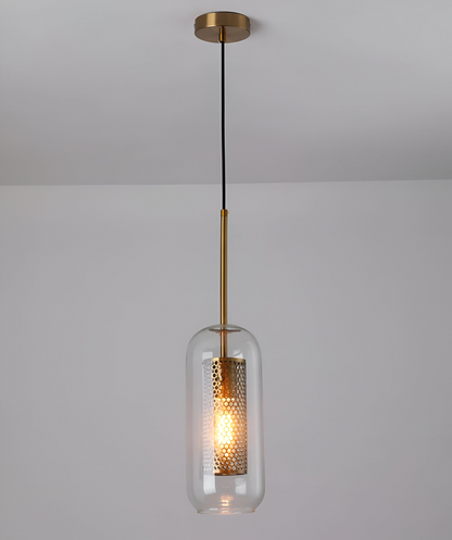 HiveGlim - Geometric Glass Hanging Lamp with Honeycomb Design - Vintage Loft Lighting