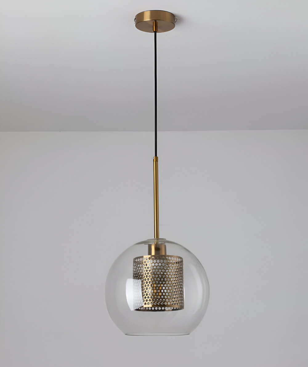 HiveGlim - Geometric Glass Hanging Lamp with Honeycomb Design - Vintage Loft Lighting