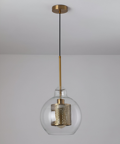 HiveGlim - Geometric Glass Hanging Lamp with Honeycomb Design - Vintage Loft Lighting