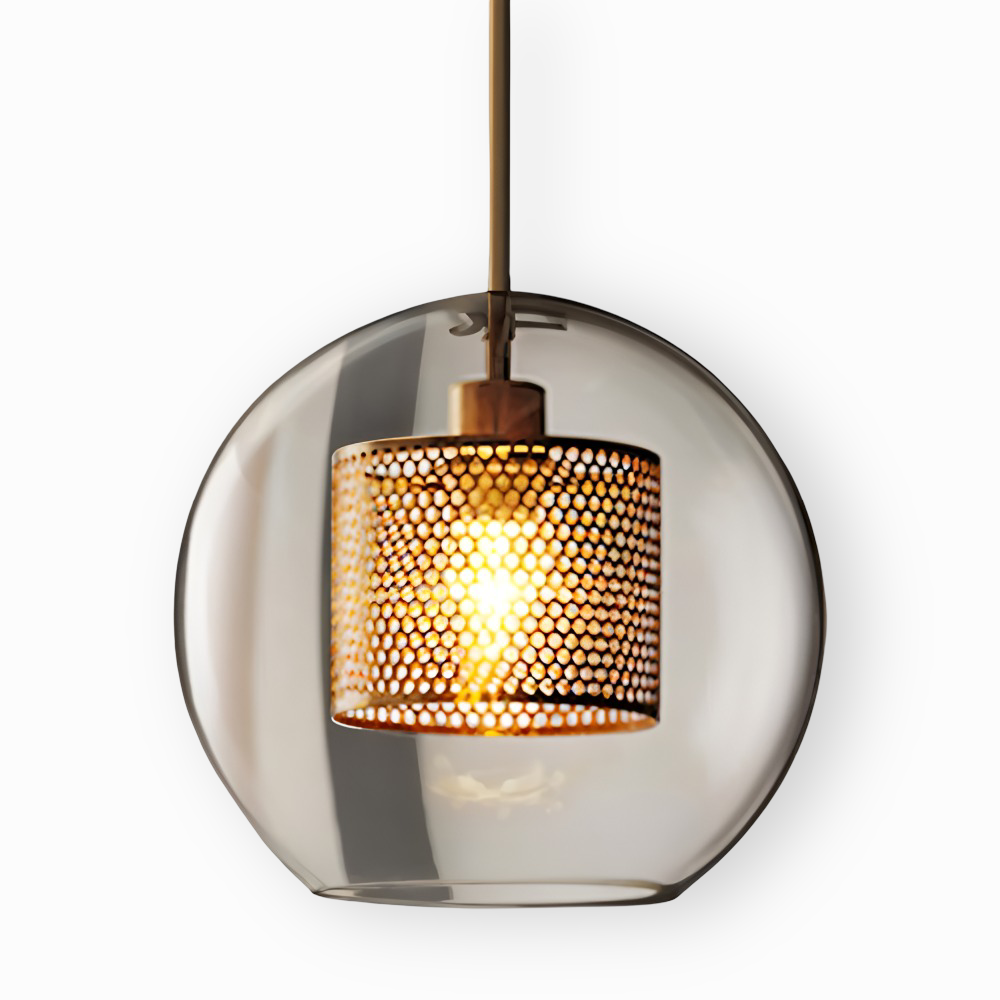 HiveGlim - Geometric Glass Hanging Lamp with Honeycomb Design - Vintage Loft Lighting