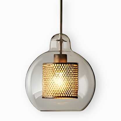 HiveGlim - Geometric Glass Hanging Lamp with Honeycomb Design - Vintage Loft Lighting