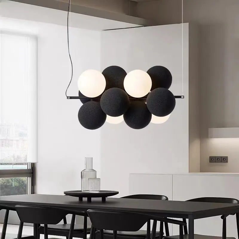 Lampada a sospensione LED Holly – Lampada a sfera moderna con design scultoreo per sala da pranzo e soggiorno