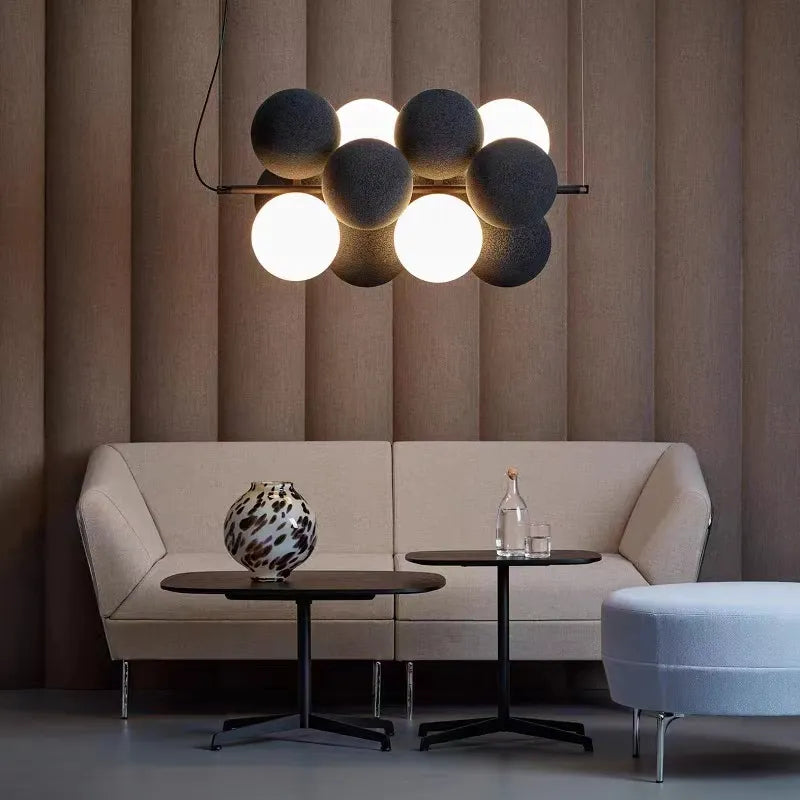 Lampada a sospensione LED Holly – Lampada a sfera moderna con design scultoreo per sala da pranzo e soggiorno