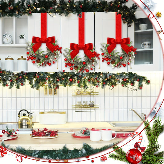 Kranzia | Weihnachtsdeko Kranz mit roter Schleife und Tannenzapfen