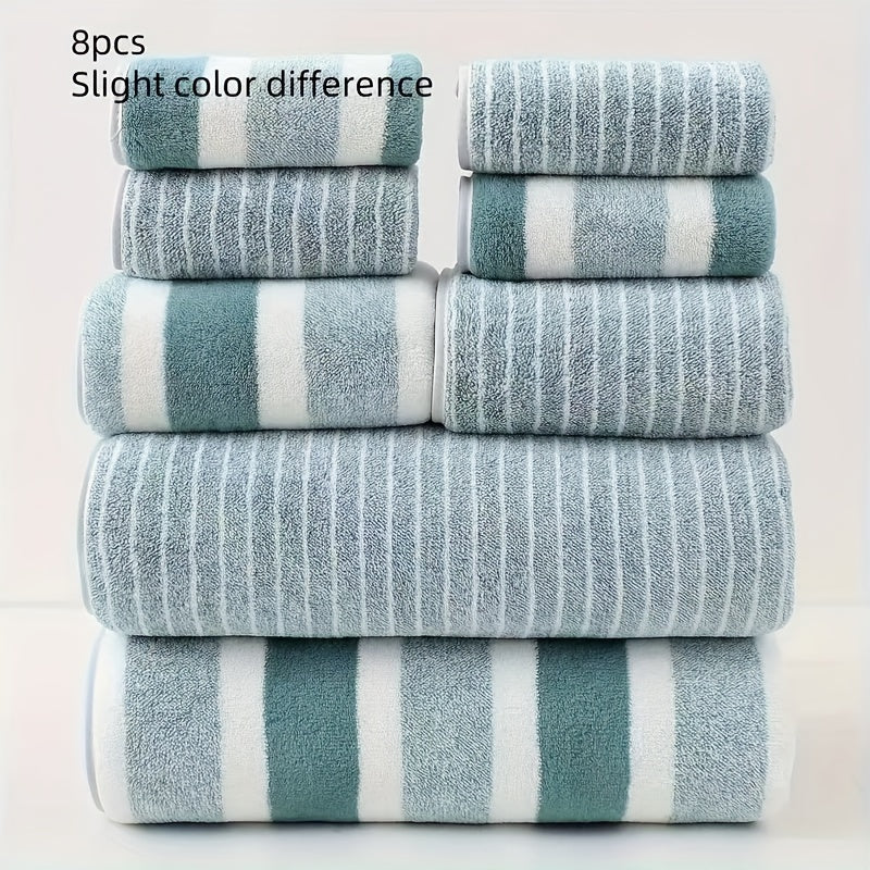 AquaPlush 8-częściowy zestaw ręczników | Miękkie ręczniki kąpielowe z coral fleece