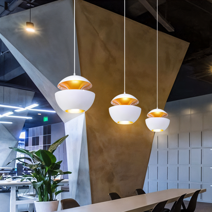 AppleGlow Lampada a sospensione – Artistica lampada a sospensione E27 in bianco e nero con design a sole