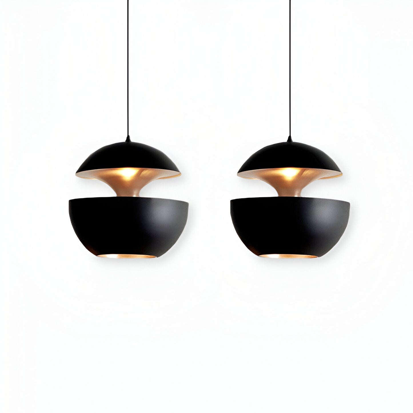 AppleGlow Lampada a sospensione – Artistica lampada a sospensione E27 in bianco e nero con design a sole