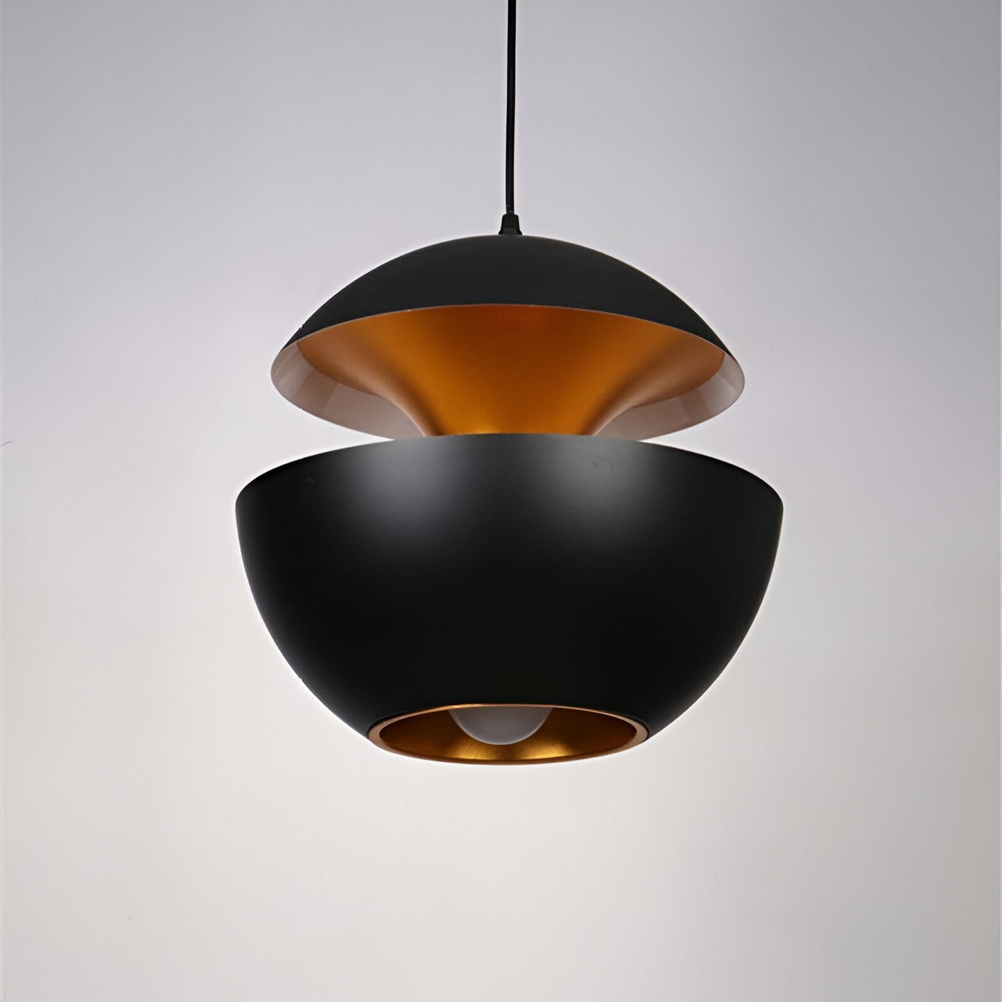 AppleGlow Lampada a sospensione – Artistica lampada a sospensione E27 in bianco e nero con design a sole