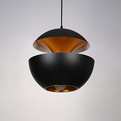 AppleGlow Lampada a sospensione – Artistica lampada a sospensione E27 in bianco e nero con design a sole