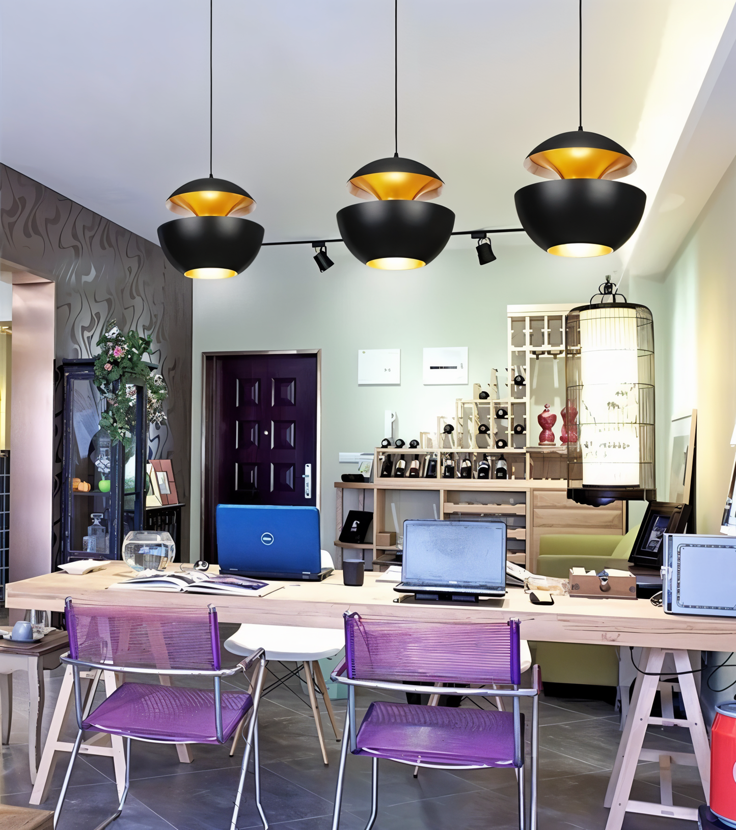 AppleGlow Lampada a sospensione – Artistica lampada a sospensione E27 in bianco e nero con design a sole