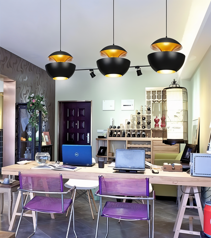 AppleGlow Lampada a sospensione – Artistica lampada a sospensione E27 in bianco e nero con design a sole