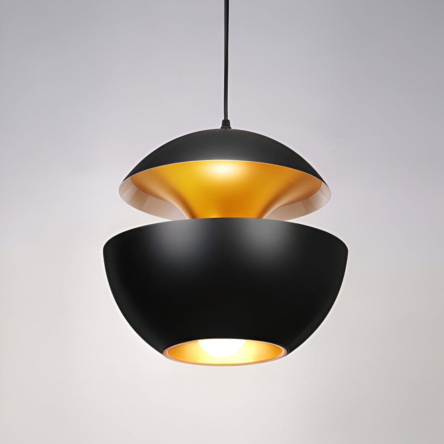 AppleGlow Lampada a sospensione – Artistica lampada a sospensione E27 in bianco e nero con design a sole