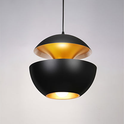 AppleGlow Lampada a sospensione – Artistica lampada a sospensione E27 in bianco e nero con design a sole
