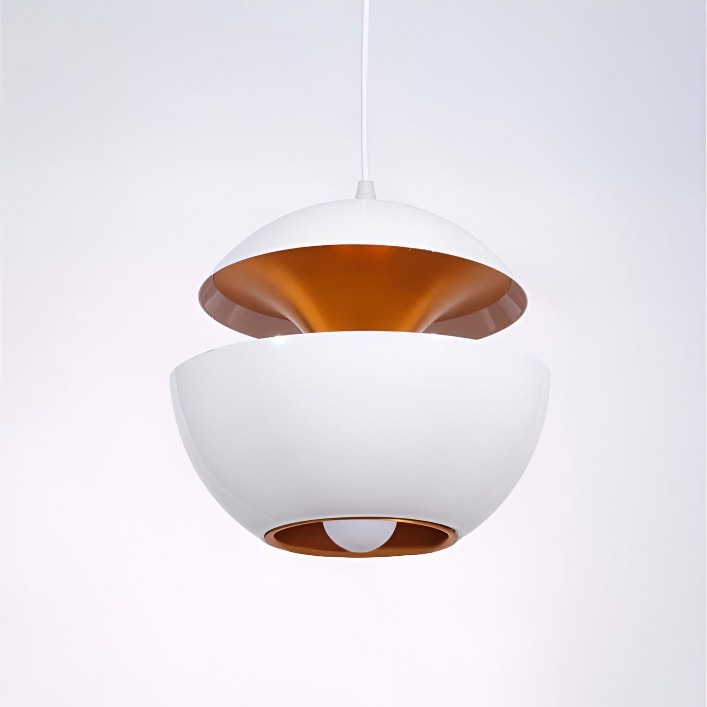 AppleGlow Lampada a sospensione – Artistica lampada a sospensione E27 in bianco e nero con design a sole