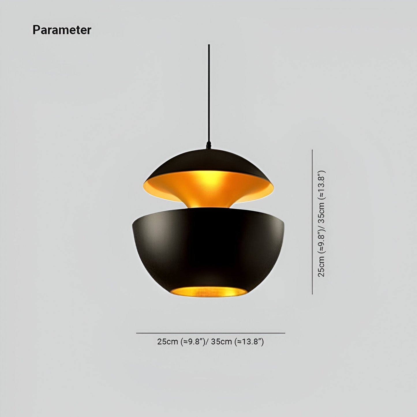 AppleGlow Lampada a sospensione – Artistica lampada a sospensione E27 in bianco e nero con design a sole