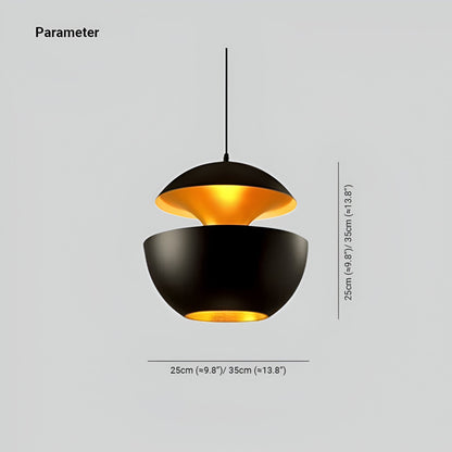 AppleGlow Lampada a sospensione – Artistica lampada a sospensione E27 in bianco e nero con design a sole
