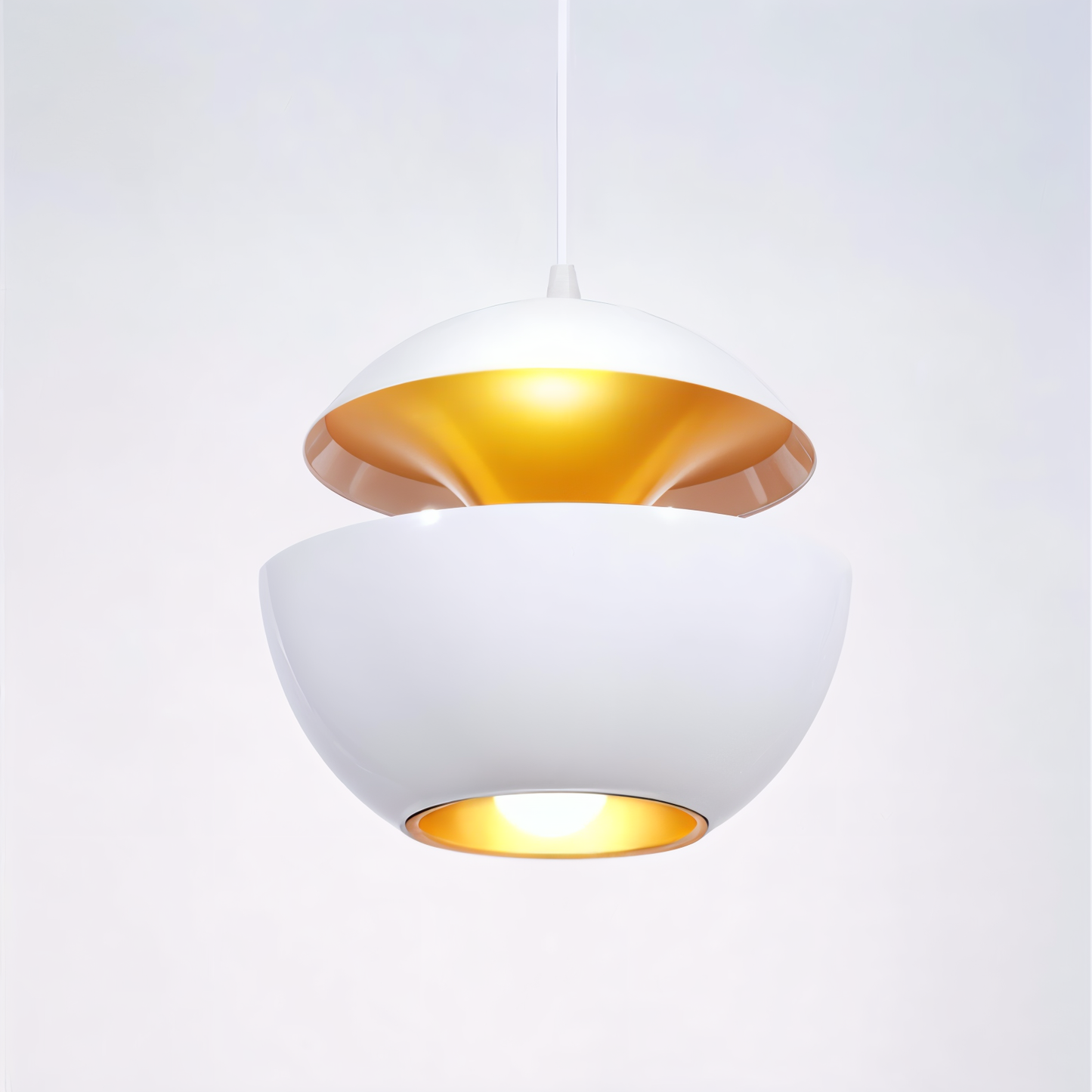 AppleGlow Lampada a sospensione – Artistica lampada a sospensione E27 in bianco e nero con design a sole