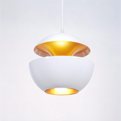 AppleGlow Lampada a sospensione – Artistica lampada a sospensione E27 in bianco e nero con design a sole