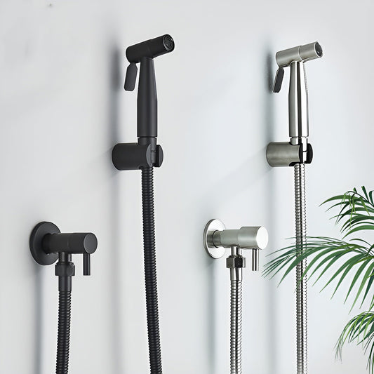 AquaGleam | Edelstahl Bidet-Sprühkopf mit Wandhalterung – Hygienisch & Langlebig