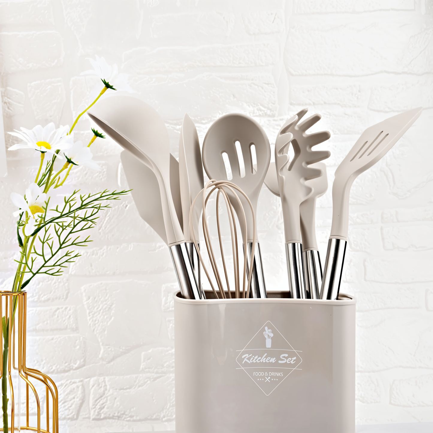 Küora Seti | 12-Piece Silicone Cooking Utensil Set Heat-Resistant & Dishwasher Safe