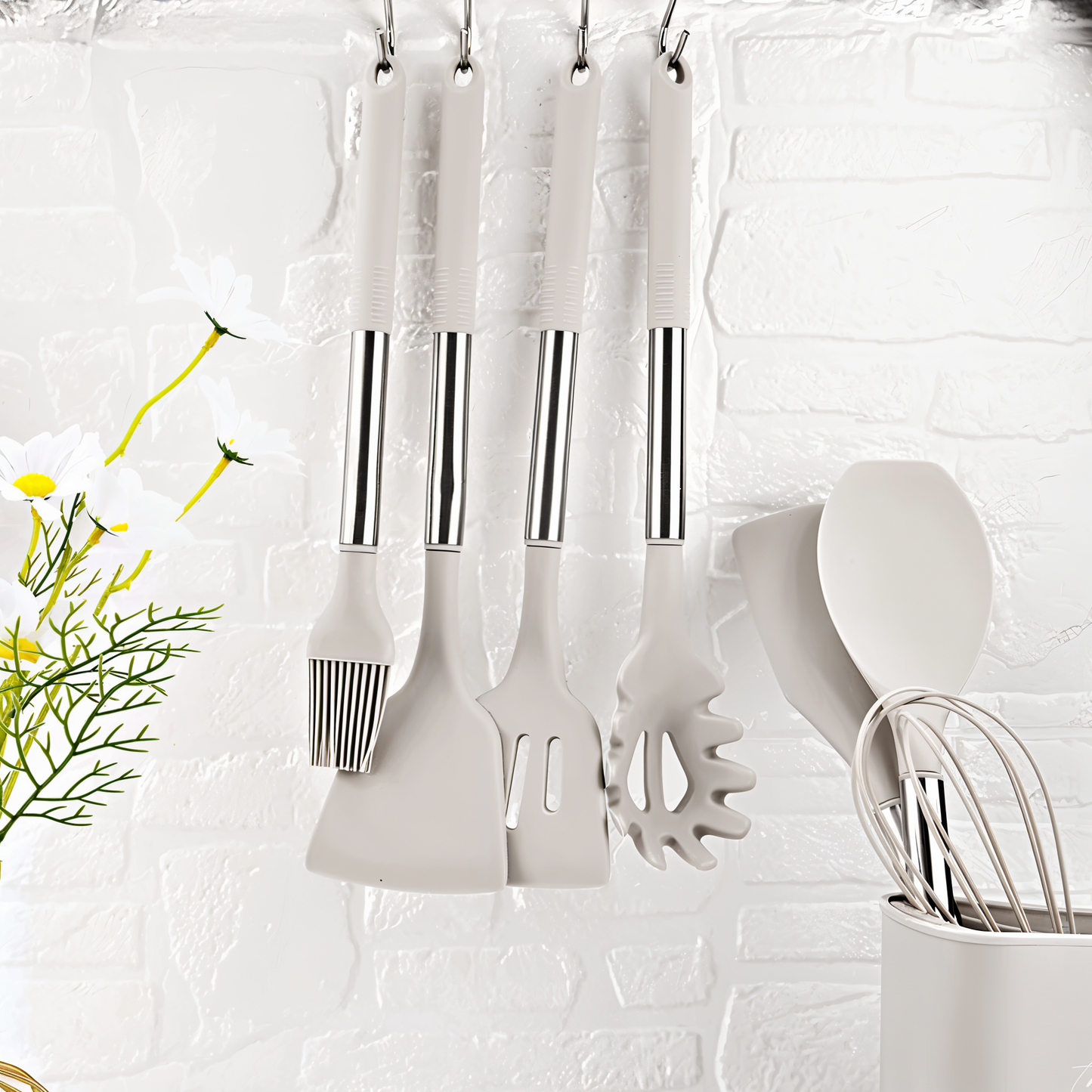 Küora Seti | 12-Piece Silicone Cooking Utensil Set Heat-Resistant & Dishwasher Safe