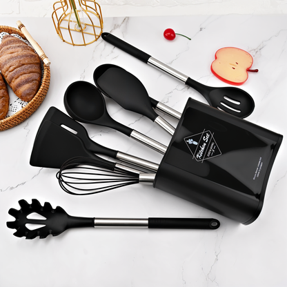 Küora Seti | 12-Piece Silicone Cooking Utensil Set Heat-Resistant & Dishwasher Safe