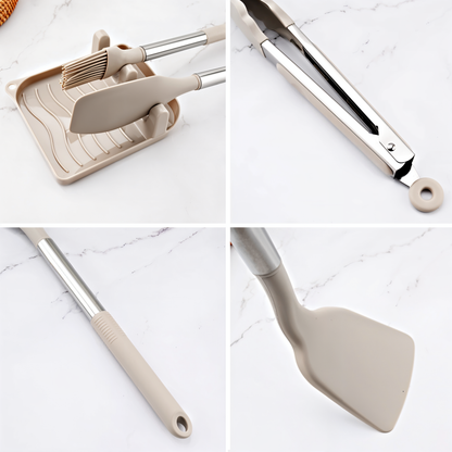Küora Seti | 12-Piece Silicone Cooking Utensil Set Heat-Resistant & Dishwasher Safe