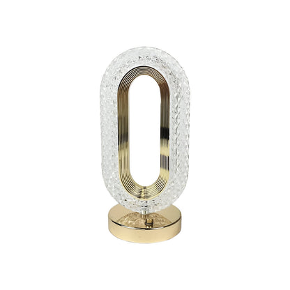 Lampada da tavolo Crystal | Design ovale LED | Ricaricabile e dimmerabile al tocco | Lampada di cristallo di lusso