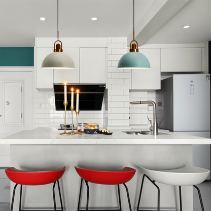 LumiMacaron Lampe | Skandinavischere Metall-Pendelleuchte mit LED, modernes Macaron-Design
