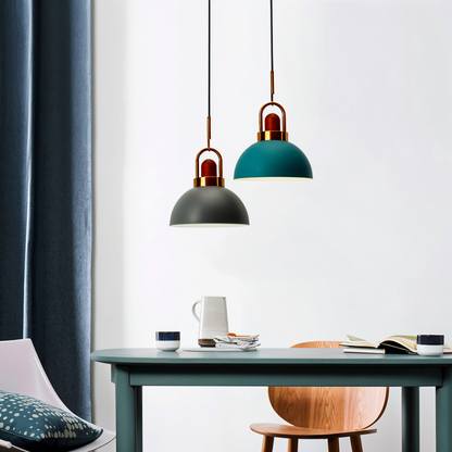 LumiMacaron Lampe | Skandinavischere Metall-Pendelleuchte mit LED, modernes Macaron-Design