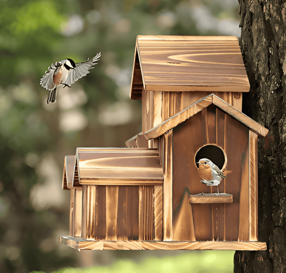 Hanging Wooden Birdhouse | Weatherproof | For Garden & Balcony