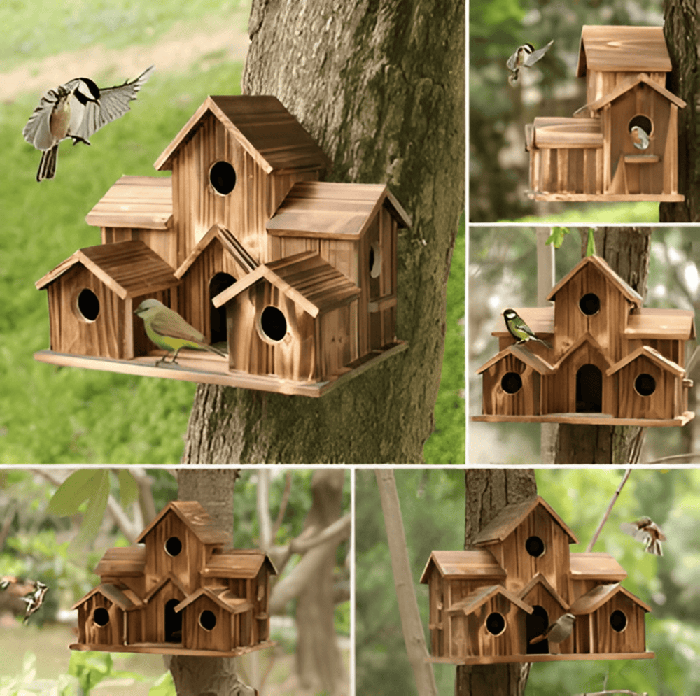 Hanging Wooden Birdhouse | Weatherproof | For Garden & Balcony