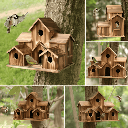 Hanging Wooden Birdhouse | Weatherproof | For Garden & Balcony