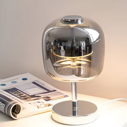 Gleam Lampada | Vetro grigio fumo & dimmerabile | Luce LED alimentata via USB con stile