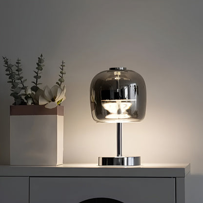 Gleam Lampada | Vetro grigio fumo & dimmerabile | Luce LED alimentata via USB con stile