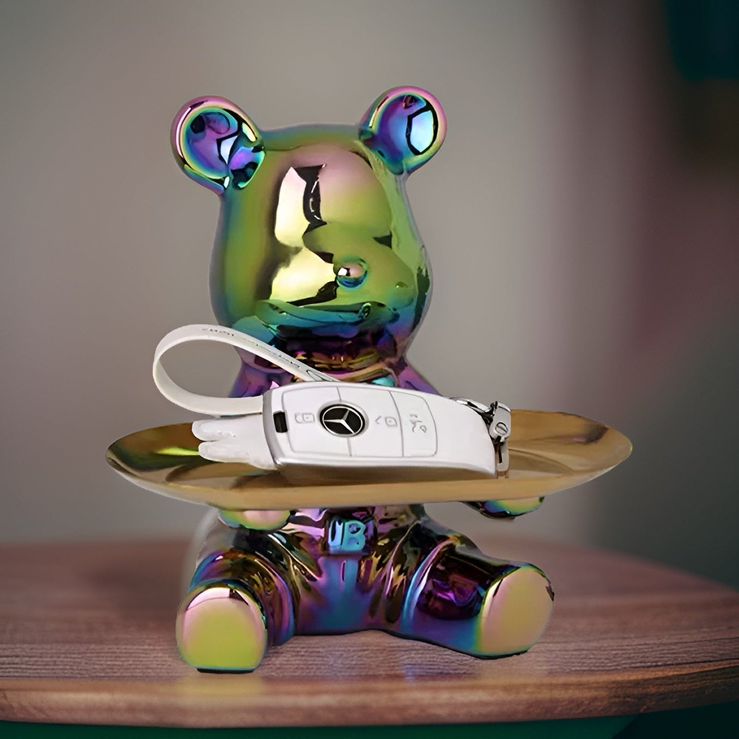 Happy Bear | Modern Ceramic Figurine Tray for Stylish Home Accents
