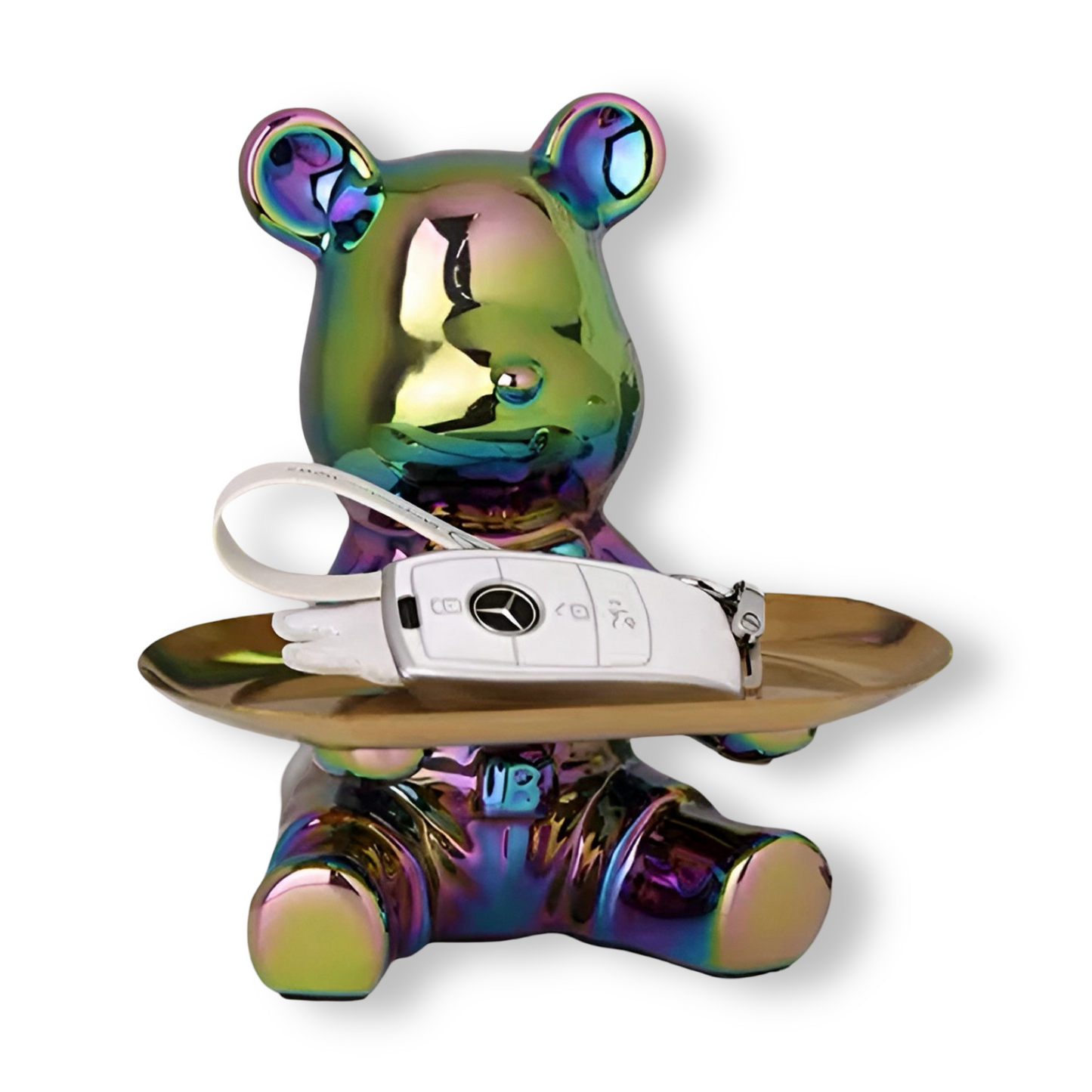Happy Bear | Modern Ceramic Figurine Tray for Stylish Home Accents