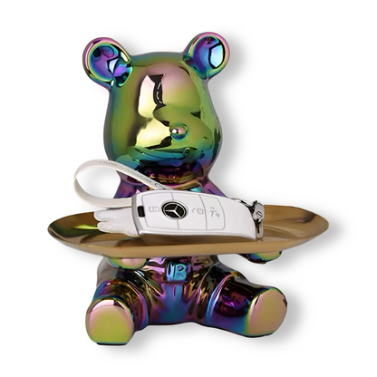 Happy Bear | Modern Ceramic Figurine Tray for Stylish Home Accents