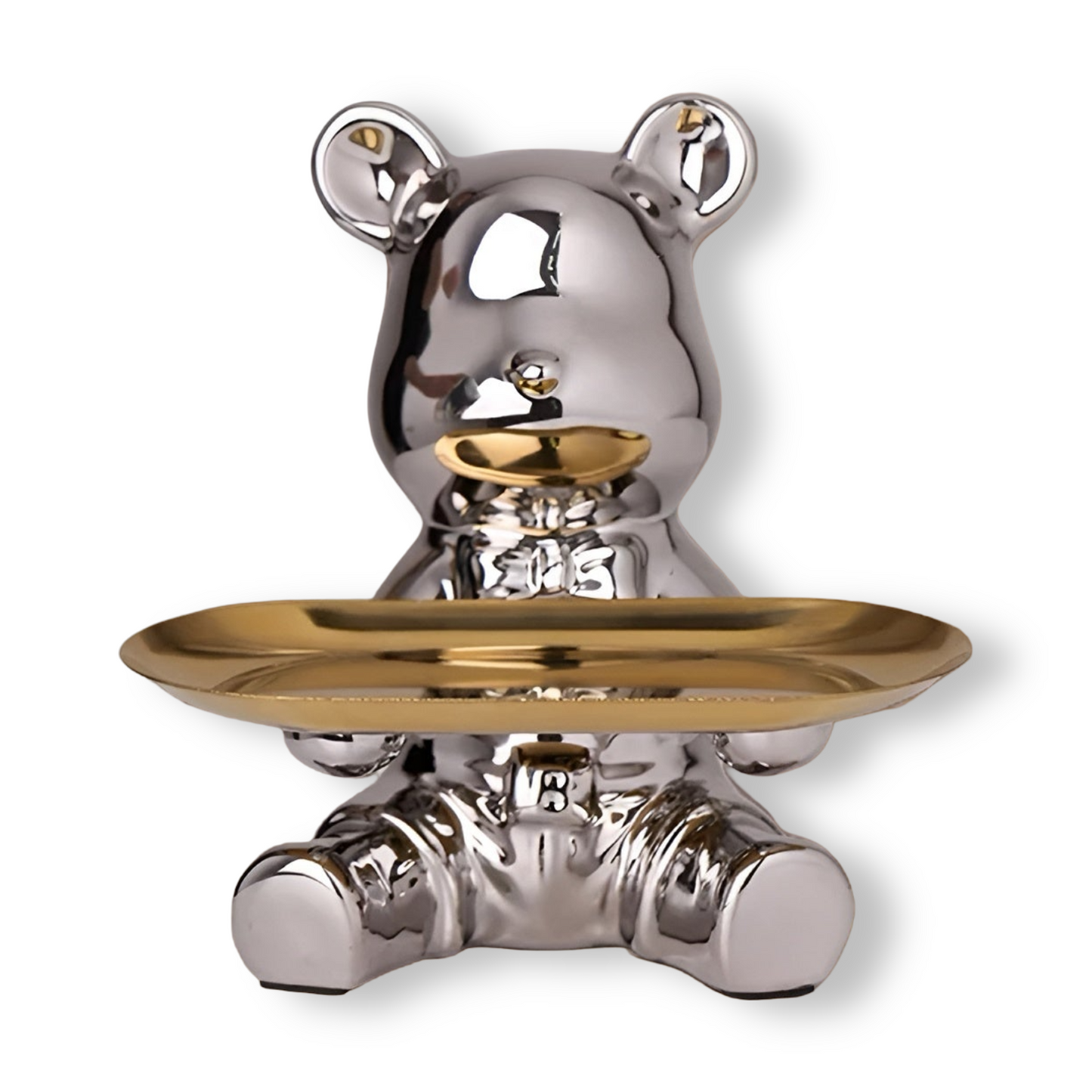 Happy Bear | Modern Ceramic Figurine Tray for Stylish Home Accents