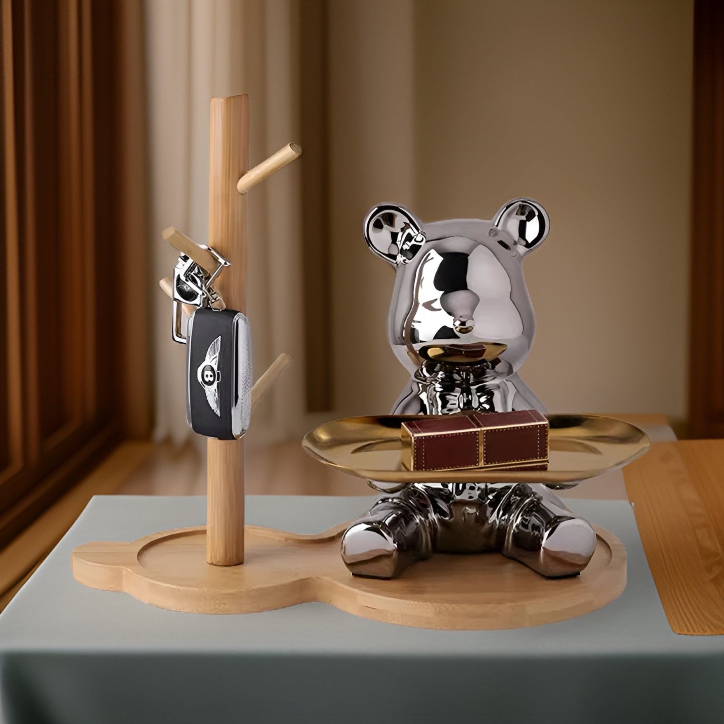 Happy Bear | Modern Ceramic Figurine Tray for Stylish Home Accents