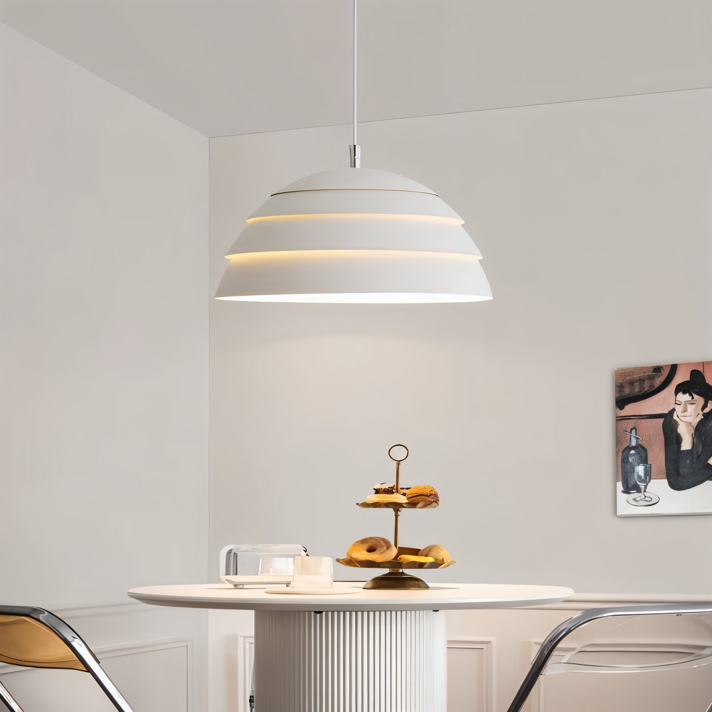 Lunava | Lampada a sospensione minimalista con paralume a cupola