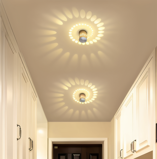 Lythera | Applique LED cilindrica con illuminazione a spirale colorata