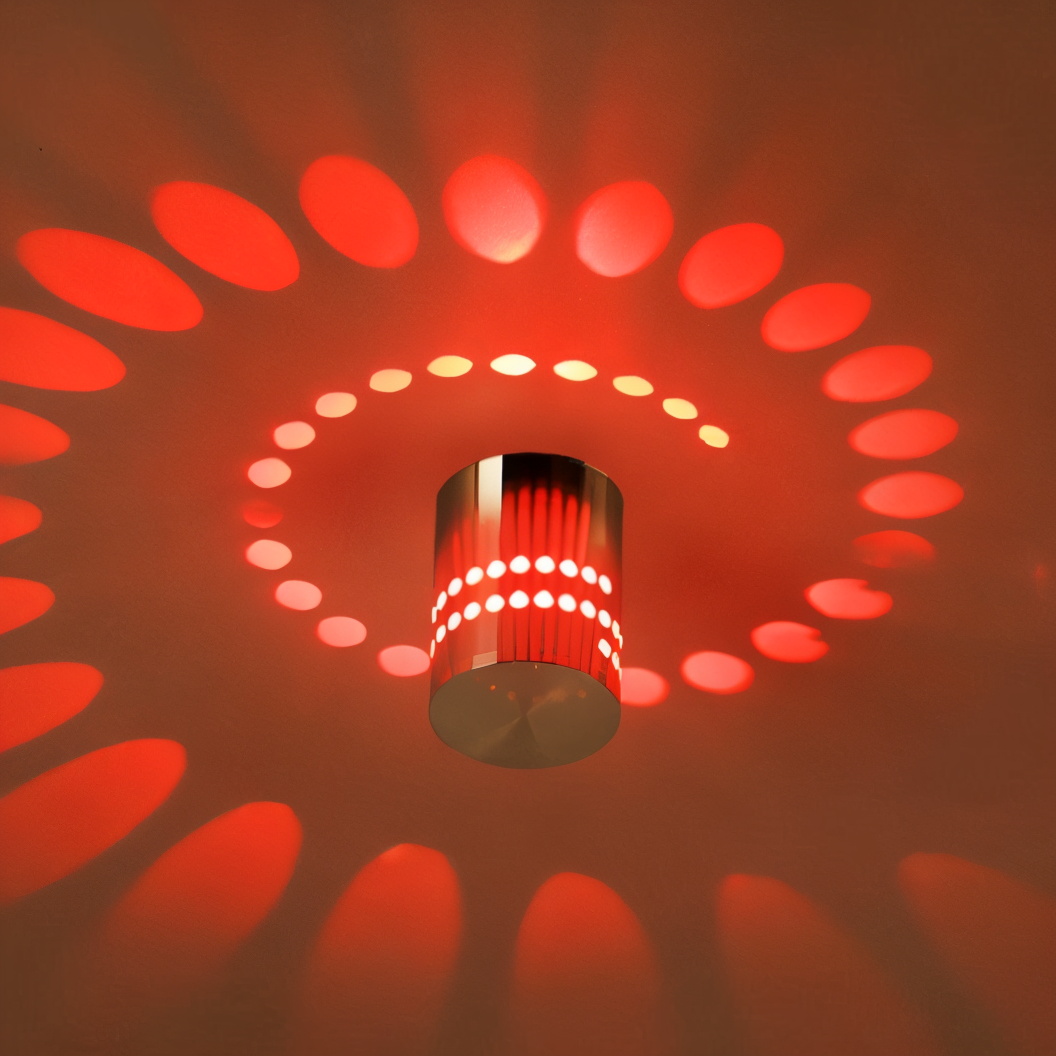 Lythera | Applique LED cilindrica con illuminazione a spirale colorata