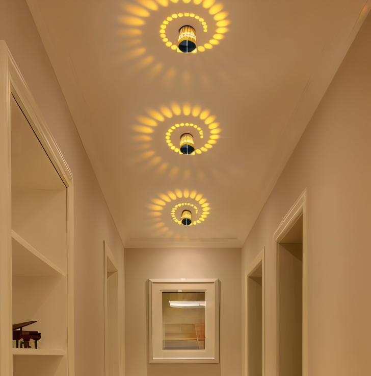 Lythera | Applique LED cilindrica con illuminazione a spirale colorata