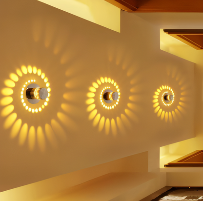 Lythera | Applique LED cilindrica con illuminazione a spirale colorata