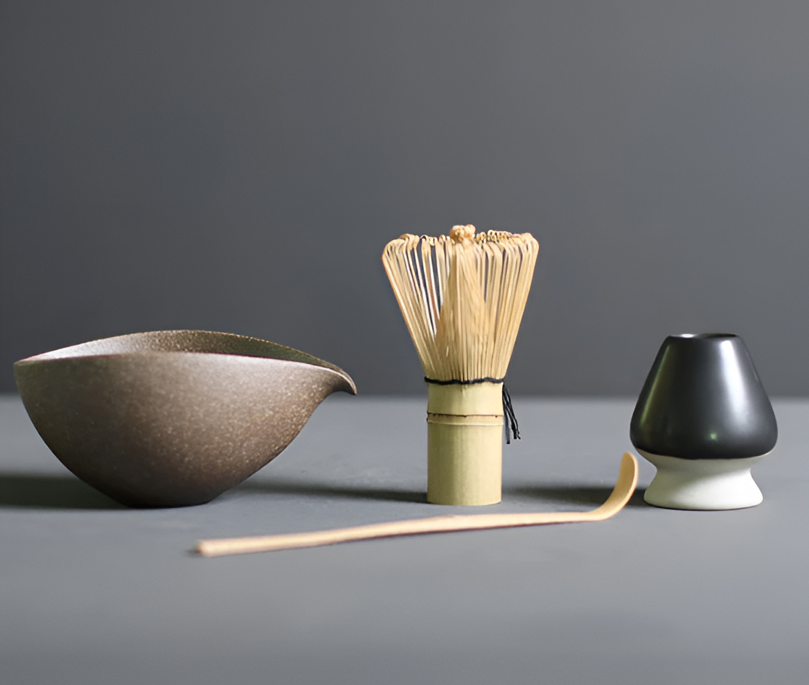 Chashiro Set | 4-Piece Matcha Set Made of Bamboo and Ceramic in Japanese Style